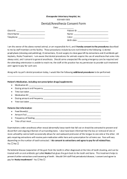 Dental/Anesthesia Consent Form - Chesapeake Veterinary Hospital