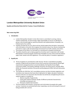 Equality and Diversity Policy
