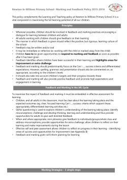 Marking and Feedback Policy - Newton-le