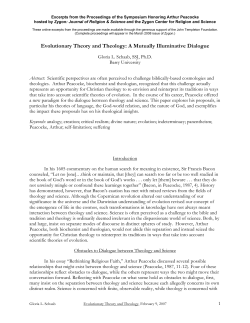 Evolutionary Theory and Theology - Zygon: Journal of Religion and