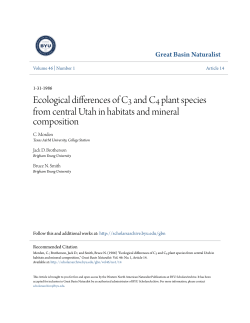 Ecological differences of C3 and C4 plant species from central Utah