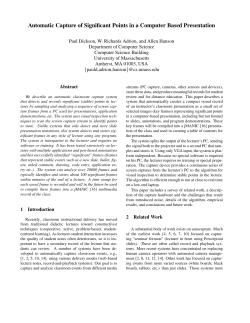 Automatic Capture of Significant Points in a Computer