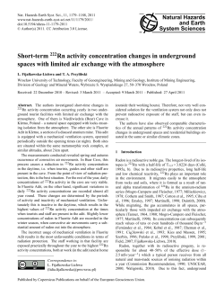 Short-term 222Rn activity concentration changes in underground