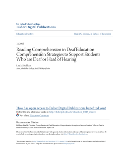 Reading Comprehension in Deaf Education