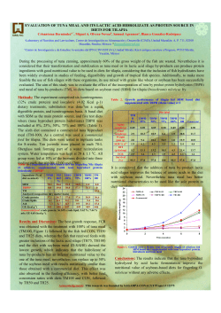 EVALUATION OF TUNA MEAL AND ITS LACTIC ACID