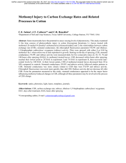 Methomyl Injury To Carbon Exchange Rates And Related