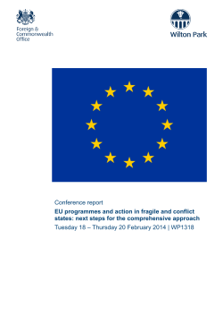 EU programmes and action in fragile and conflict states: next steps