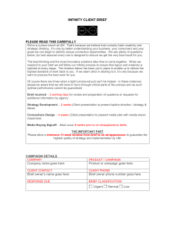 Universal McCann Buying Brief