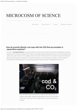 Effect of CO2 on juvenile cod &mdash; Microcosm of Science