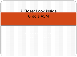 A closer Look inside Oracle ASM
