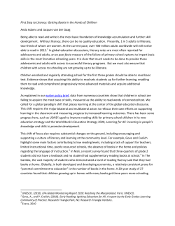 Provisional Title: First Step to Literacy: Getting