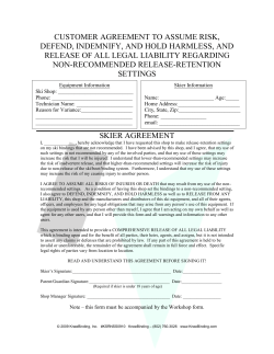 customer agreement to assume risk, defend