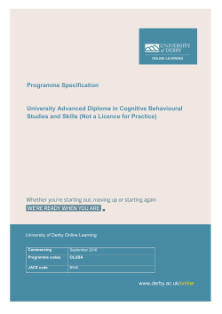 Cognitive Behavioural Studies and Skills, University Advanced
