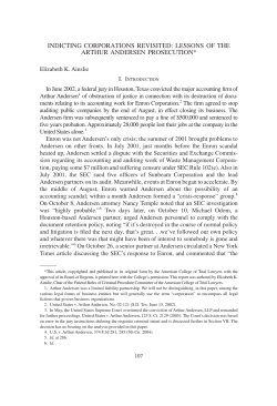 indicting corporations revisited: lessons of the