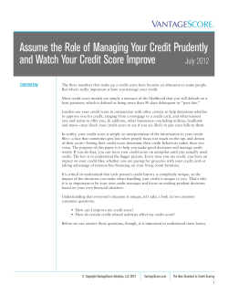 Assume the Role of Managing Your Credit