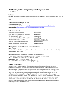 BI384 Biological Oceanography in a Changing Ocean