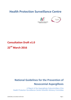 National Guidelines for the Prevention of Nosocomial Aspergillosis