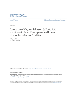 Formation of Organic Films on Sulfuric Acid Solutions at Upper
