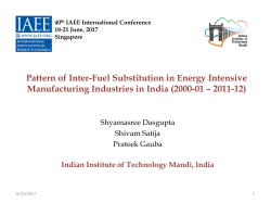 The Pattern of Inter-Fuel Substitution in Energy Intensive