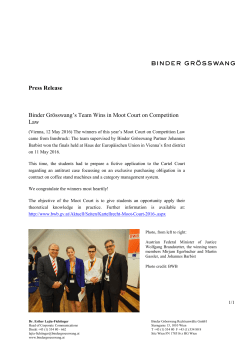 Binder Grösswang`s Team Wins in Moot Court on Competition Law