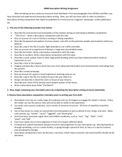 OMM Descriptive Writing Assignment