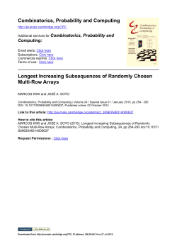 Combinatorics, Probability and Computing Longest Increasing