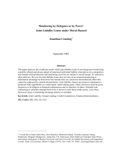 Joint Liability Loans under Moral Hazard