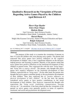 Qualitative Research on the Viewpoints of Parents Regarding Active