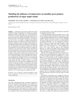 Modeling the influence of temperature on monthly gross primary