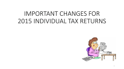 2015 Tax Year changes
