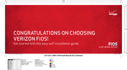 CONGRATULATIONS ON CHOOSING VERIZON FiOS!