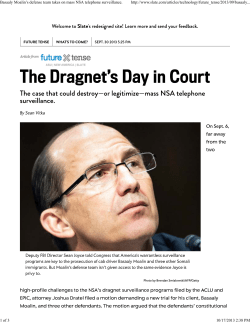 Basaaly Moalin`s defense team takes on mass NSA