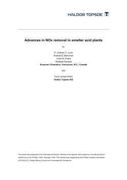 Advances in NOx Removal in Smelter Acid Plants
