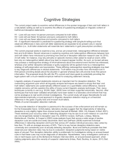 Cognitive Strategies - University of Michigan