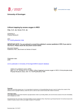 University of Groningen Lithium trapping by excess oxygen in WO3