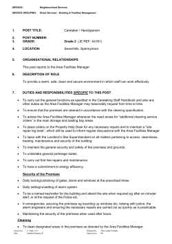 Caretaker Handyperson - Sevenhills - grade 2 JD
