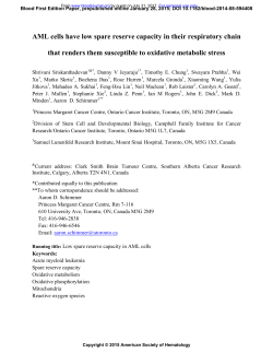 AML cells have low spare reserve capacity in their respiratory chain