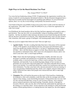 Eight Ways to Get the Board Decisions You Want
