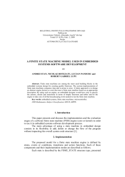a finite state machine model used in embedded systems software