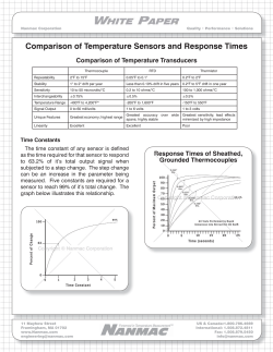 Comparison of Temperature Sensors and Response Times