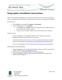 Statgraphics Installation Instructions