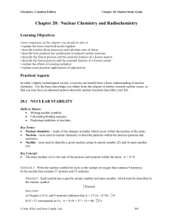 Chapter 21: Nuclear Chemistry and Radiochemistry