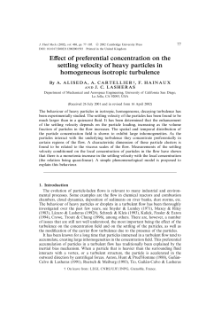 Effect of preferential concentration on the settling velocity of heavy