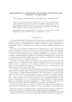 MINIMIZATION OF QUADRATIC FUNCTIONS ON CONVEX SETS