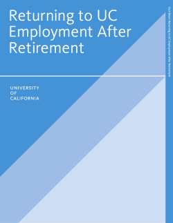 Returning to UC Employment After Retirement - UCnet