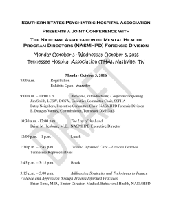 Southern States Psychiatric Hospital Association Presents a Joint