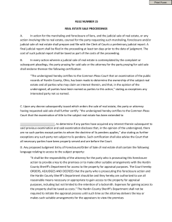 RULE NUMBER 15 REAL ESTATE SALE PROCEEDINGS A. In