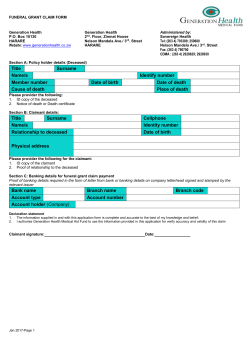 Title Surname Name/s Identify number Member number Date of birth