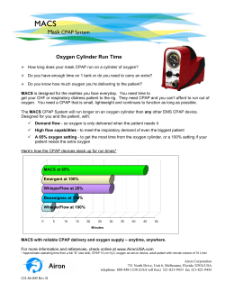 Mask CPAP System Oxygen Cylinder Run Time