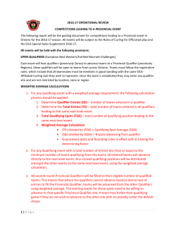 1. For any qualifying event with a weighted average requirement, the